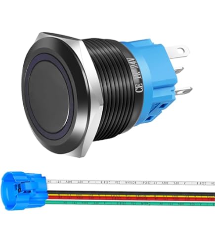 Amazon.co.jp: マル信無線電機 押しボタンスイッチ OFF-ON 赤 MS-358-0